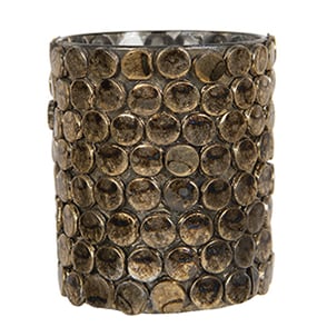 Waxinelichthouder, Goud, Glas 