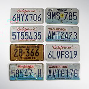 License Plate, kentekenplaten, amerikaans, losse kentekenplaten, Set van 8