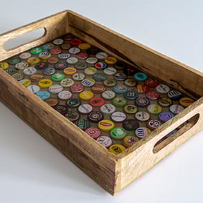 Dienblad, Epoxy Caps, Epoxy Art, Hout