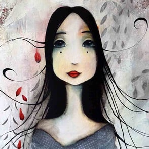 tableau technique mixte peinture et collage inspiré par Mona Lisa