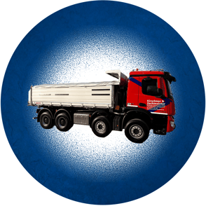 Lieferung Transport LKW Zustellung Kies Sand Schotter Splitt Erde Frostschutz