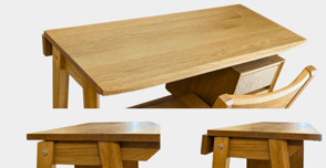 デスク（折りたたみ天板で奥行きを変えられます）