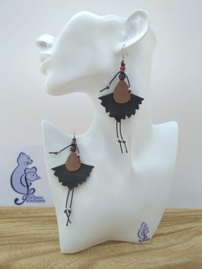 Boucles d'oreille en cuir upcyclé modèle Florence