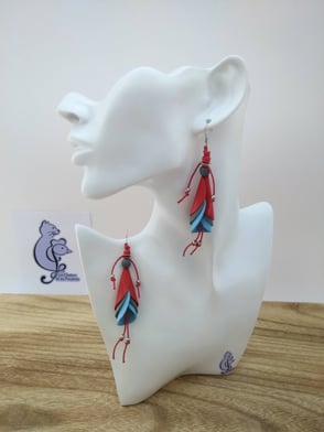 Boucles d'oreille en cuir upcyclé modèle Céline