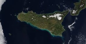Sicily seen from seen from satelite