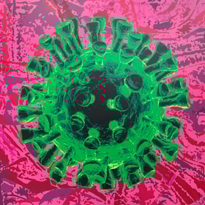 Stencilpassion Beat Flückiger - Schablonentechnik Bildtitel Corona first wave