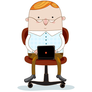 パソコンで検索する不動産鑑定士のイラストイメージ