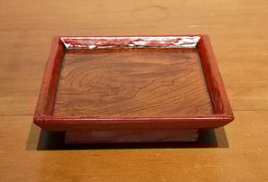 欅拭漆角台　松崎融　山の上ギャラリー