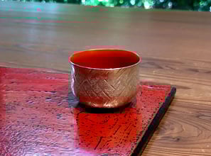 銀錫内漆ぐい呑　関根正文　山の上ギャラリー