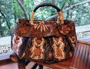 戸津薫子　更紗展　バンブーハンドルバッグ