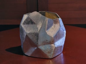 銀錫多面の花器　関根正文　山の上ギャラリー