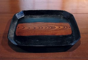 欅拭漆黒すみきり盆　松崎融　山の上ギャラリー