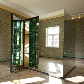 Korbinian Stöckle, Einblicke Ausblicke Rückblicke, Glasmuseum Gernheim 2008, Kunstinstallation, Glaskunst, 