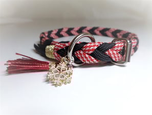 Weihnachtshalsband Welpen weiß rot blau