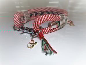Weinachtshalsband Hund Schneemann Charm