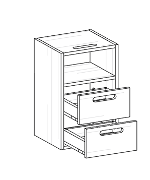 ...mit offenen Schubladen