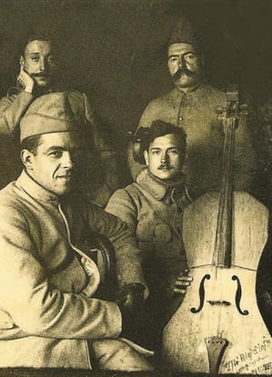 orthe , bélus , landes , durosoir , violon , maréchal , caplet , neuville st vaast , guerre , colombophile ,  1914 , douaumont ,  quintette du général