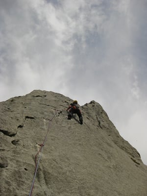 Olli im Vorstieg in der Route Aisha