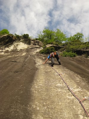 Olli in der 3. SL der Route „Ad un angelo caduto dal cielo“ (6a).