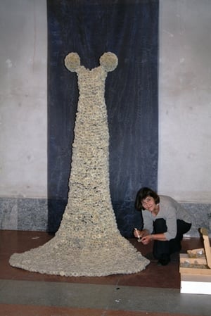 Pusteblumenkleid,       Aufbau in Como 2008