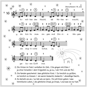 MundharmMundharmonikanoten für 4-Kanal-Instrumente aus der Weihnachtslieder-Sammlung "Inmitten der Nacht"