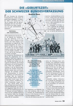 Die "Geburtszeit" der Schweizer Bundesverfassung, Artikel in der Fachzeitschrift Meridian 3/2013, Seiten 25 und 26
