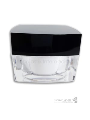 Tarro cuadrado de acrílico, tarros cosméticos de acrílico