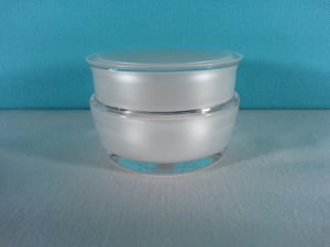 Tarro doble fondo de acrílico, tarros cosméticos de acrílico