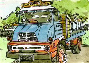 "Ali B's Lorry" - Ink and watercolor