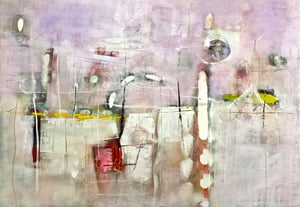 "Ai margini di un incontro", 2014  Tecnica mista, 141 x 99 cm