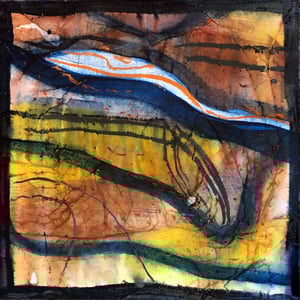 Fragment:Donau, #2, 2021, Mischtechnik mit Collage auf Dibond, 60x60 cm