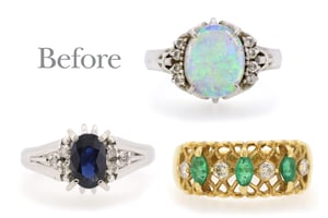 リフォーム前の指輪3本