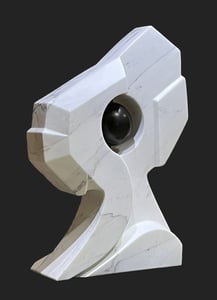 Gedeelde Zorg - Corona monument ZGT Almelo - marmer met brons - 2022, 80x60 cm (in opdracht)