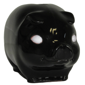 Tirelire modèle cochon couleur noir vu de face
