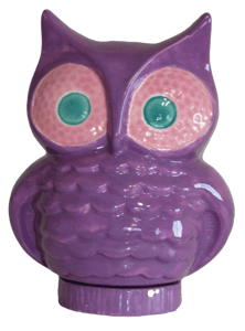Tirelire modèle chouette couleur violet et rose