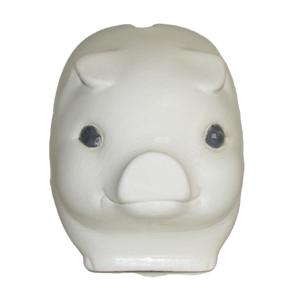 Tirelire modèle cochon couleur blanc vu de face