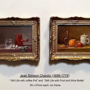 Jean- Simeon Chardin (1699-1779).  " Coffee Pot" and  "Fruit and Wine"