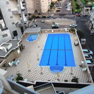 Swimming pool view in winter