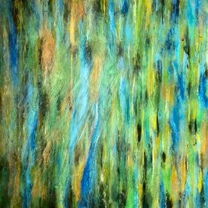 "BAMBOO TRANCED"   (18X18 on finished 1.5" deep cradled wood panel)   SOLD