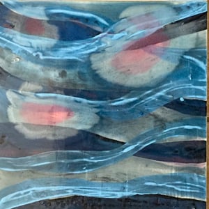 "PRIMORDIAL LOVERS I"  triptych   (12x36 oa on finished 1"deep cradled wood panel) $1200 set SOLD