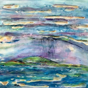 "BEFORE THE RAINBOW II"  (16X16 on finished 1.5" deep cradled wood panel)   SOLD  Wertheim Contemporary  