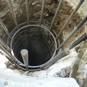 Böschungsverbau mit Grossbohrpfählen