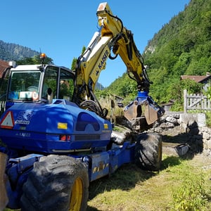 Kirchgemeinde Wimmis, Sanierung Bruchsteinmauer, André Iseli Steinmetz, Wimmis