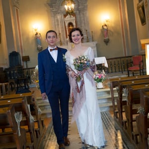 Mariage cérémonie religieuse sortie des mariés