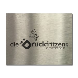 Edelstahl Schild freie Form gebürstet lasern 