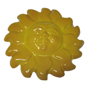 Soleil émaillé jaune diamètre 34 cm