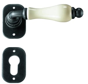 Maniglia porta ferro forgiato porcellana ruggine nero opaco 