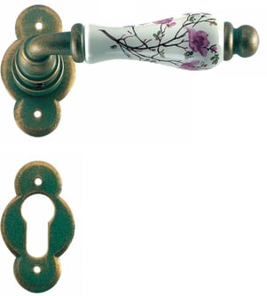 Maniglia porta ferro forgiato porcellana ruggine nero opaco 