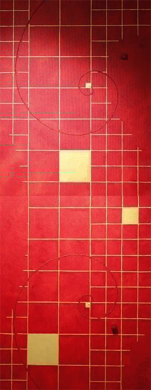 Golden Grid 8 sun red   F6×2   318mm×820mm  Acrylic 2012