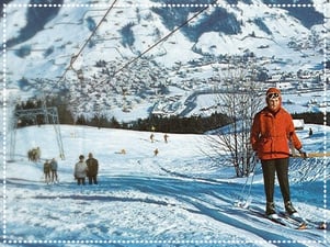 Skilift Girlen mit Skifahrern